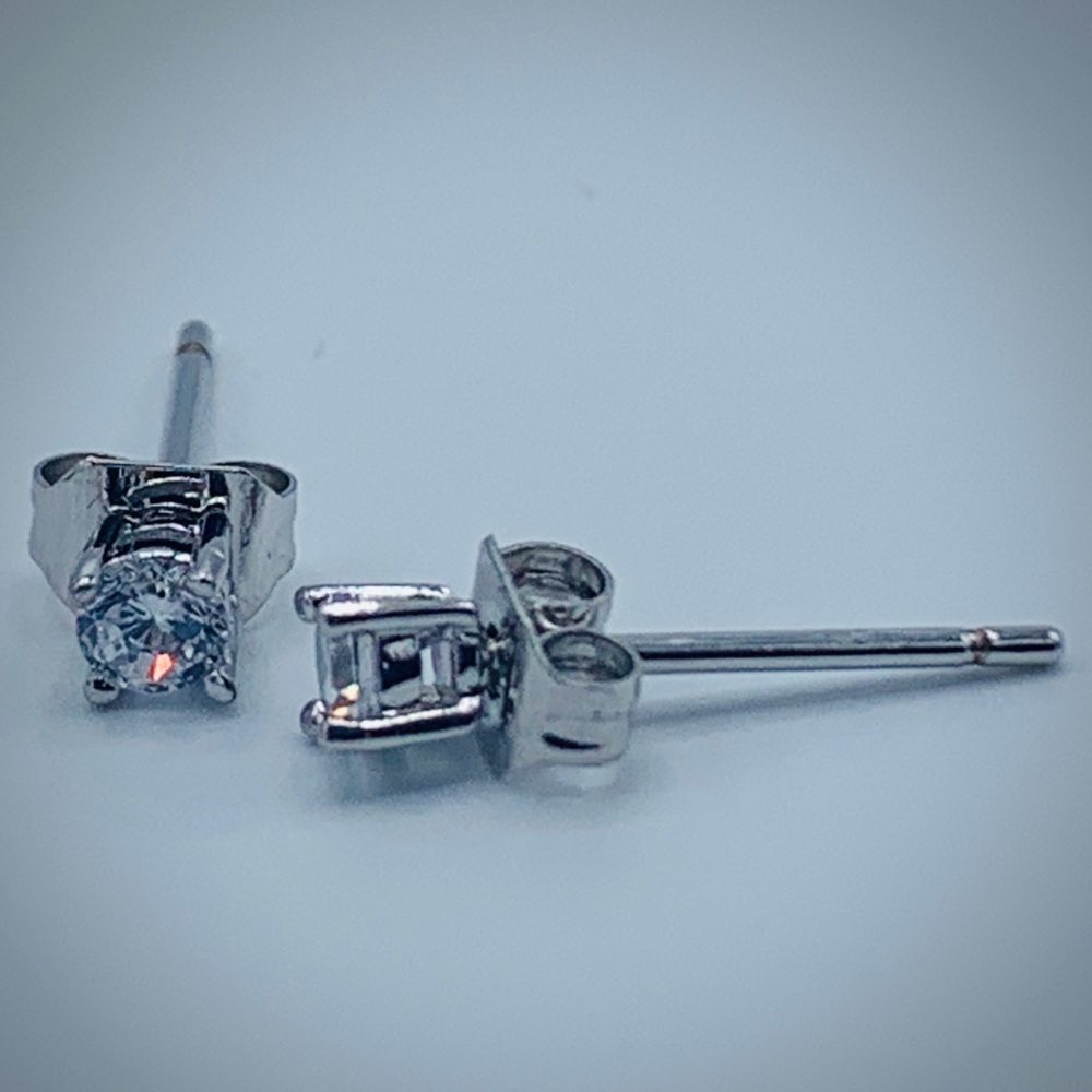 Round Earring Studs 3mm White Gold